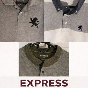 Express Men’s Polo Shirt Bundle – Size Medium (3 Shirts)